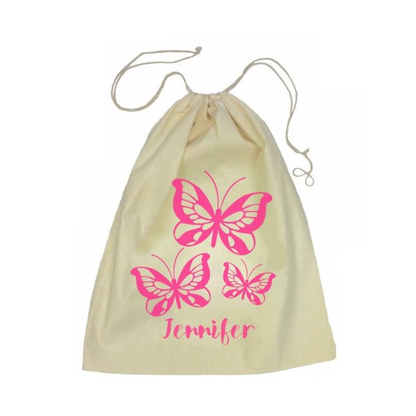 Calico Drawstring Bag - Butterflies