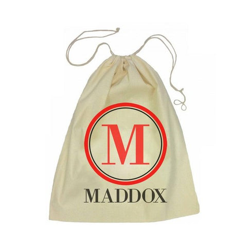 Calico Drawstring Bag - Monogram