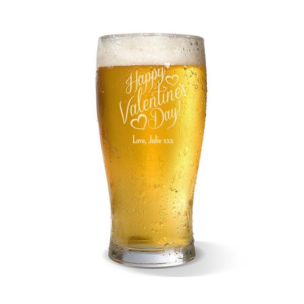 Happy Valentine's Day Standard 425ml Beer Glass