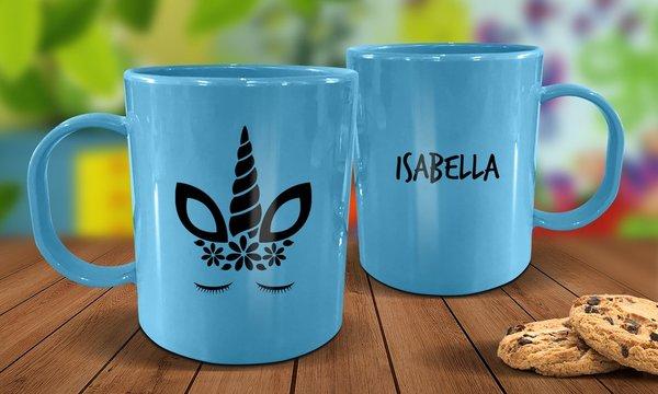 Blue Plastic Mugs