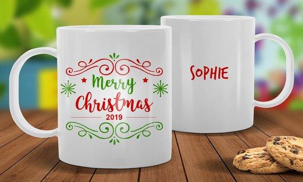 Merry Christmas White Plastic Mug