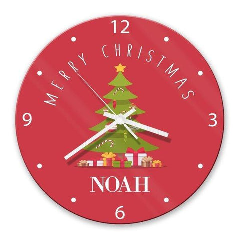 Christmas Tree Glass Clock