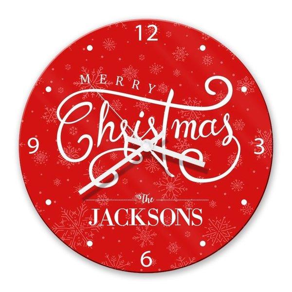 Merry Christmas Glass Clock