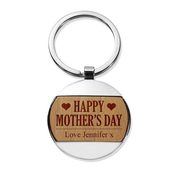 Happy Mother's Day Round Metal Keyring