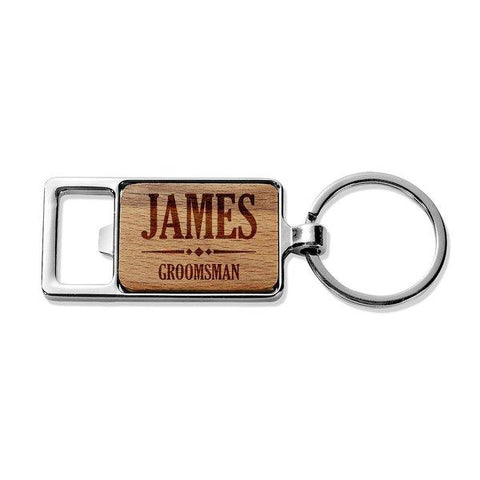 Groomsman Rectangle Metal Keyring