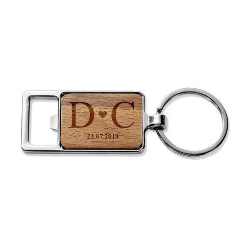 Love Rectangle Metal Keyring