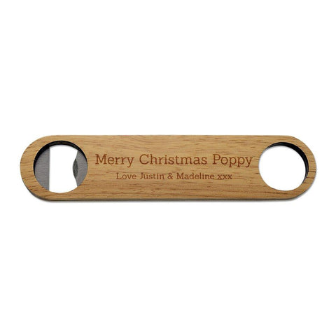 Merry Christmas Wooden Bottle Opener