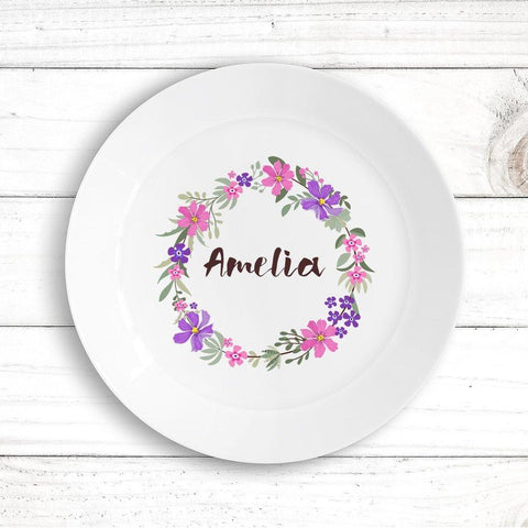 Flower Wreath Kids' Plate