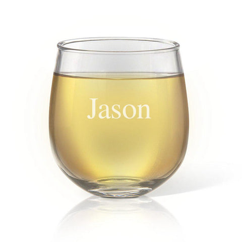 Classic Name Stemless Wine Glass