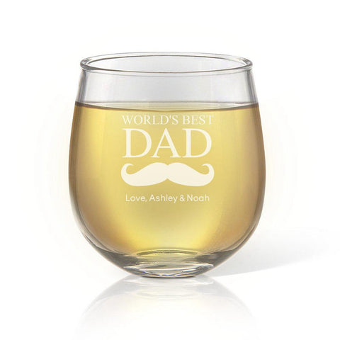 Moustache Stemless Wine Glass