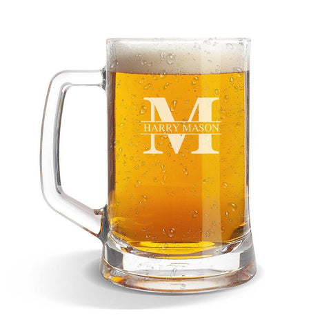 Monogram Glass Beer Mug