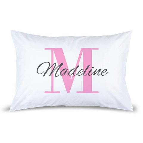 Pink Monogram Pillow Case