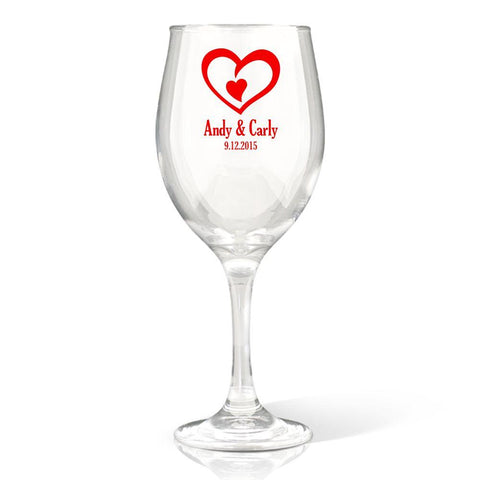 Double Heart Wine Glass