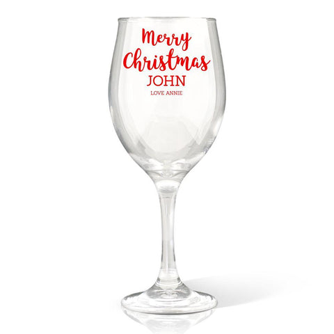 Merry Christmas Wine Glass