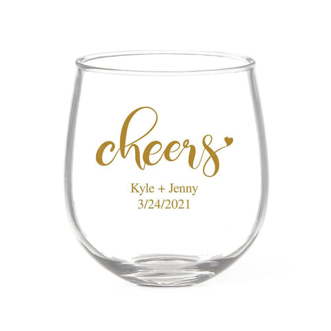 Couple Cheers Stemless Wine Glass