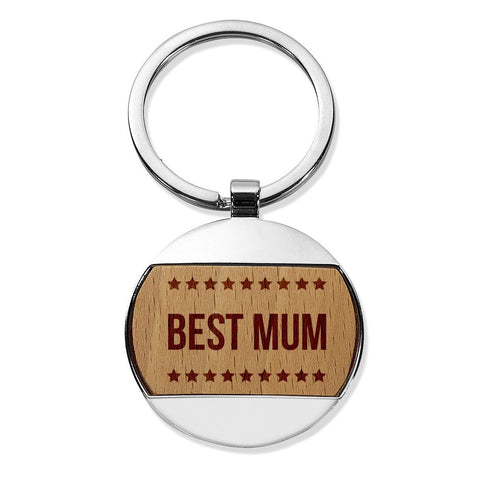 Best Mum Round Metal Keyring