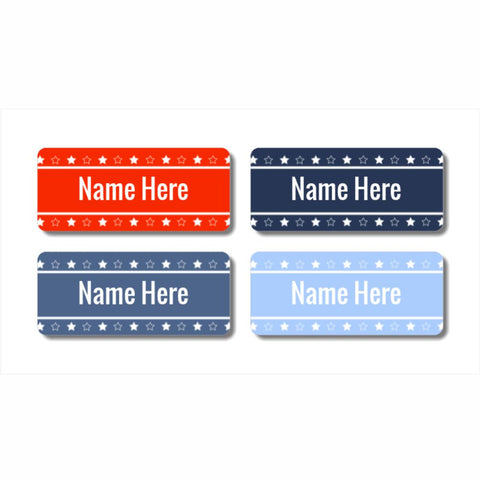 Star Rectangle Name Labels 32pk
