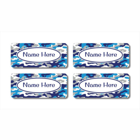 Camo Rectangle Name Labels 32pk