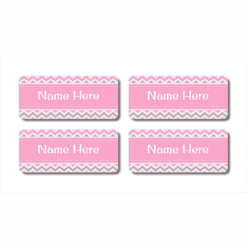 Chevron Rectangle Name Labels 32pk