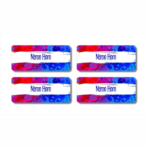 Splatter Rectangle Name Labels 32pk