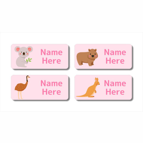 Aussie Animals Rectangle Name Labels 32pk
