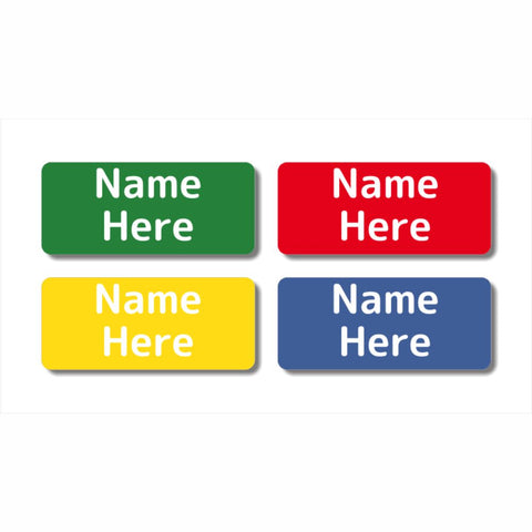 Multi Colour - Classic Rectangle Name Labels 32pk