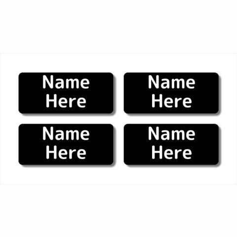 Single Colour Rectangle Name Labels 32pk