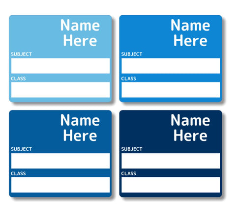 Multi Colour - Blues School Book Labels 16pk