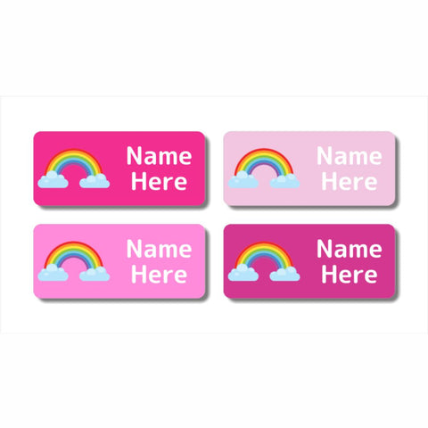 Rainbow Rectangle Name Labels 32pk