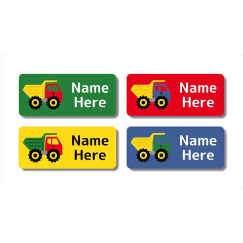 Dump Truck Rectangle Name Labels 32pk