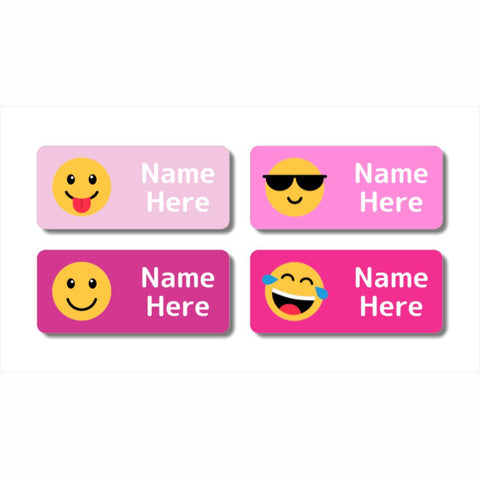 Emoji Rectangle Name Labels 32pk