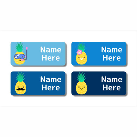 Pineapple Rectangle Name Labels 32pk