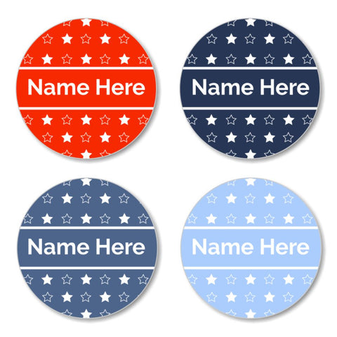 Star Round Name Labels 30pk