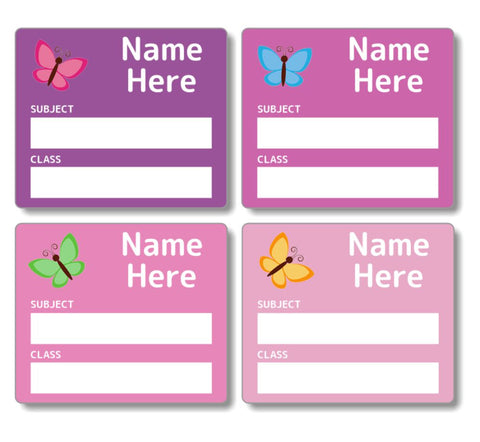 Butterfly School Book Labels 16pk