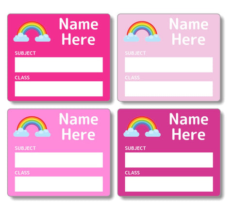 Rainbow School Book Labels 16pk