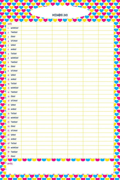 Hearts A3 Family Planner