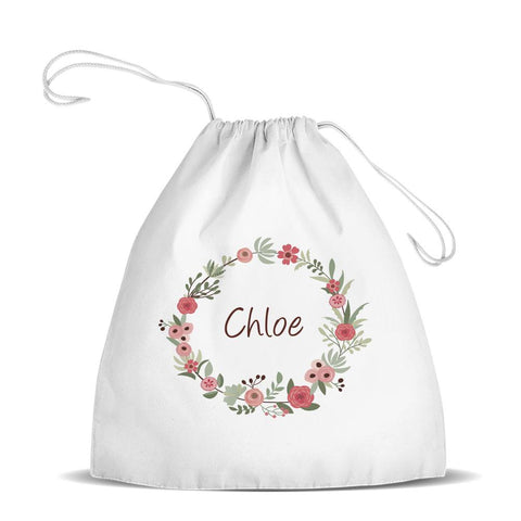 Flower Wreath Premium Drawstring Bag (Temporarily Out of Stock)