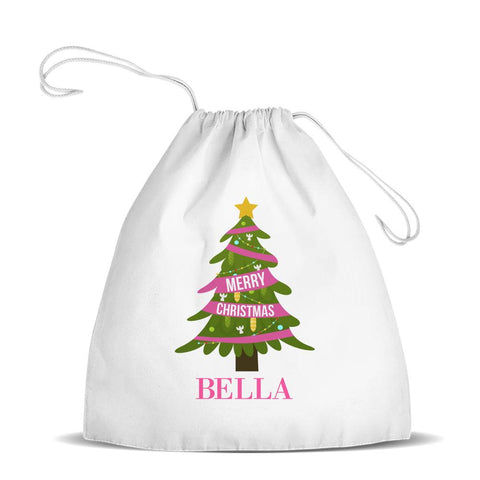 Pink Christmas Premium Drawstring Bag (Temporarily Out of Stock)