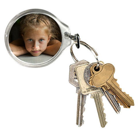 Small Round Photo Keyring