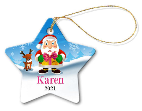 Santa Gift Star Decoration